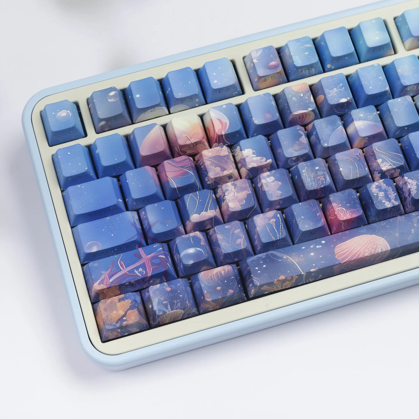 Keycaps translúcidos para teclado mecânico, medusa Keycap, PBT Chreey, Perfil Key Cap, Dye-Sub, 65, 68, HI8, F99, F87, G75, MX