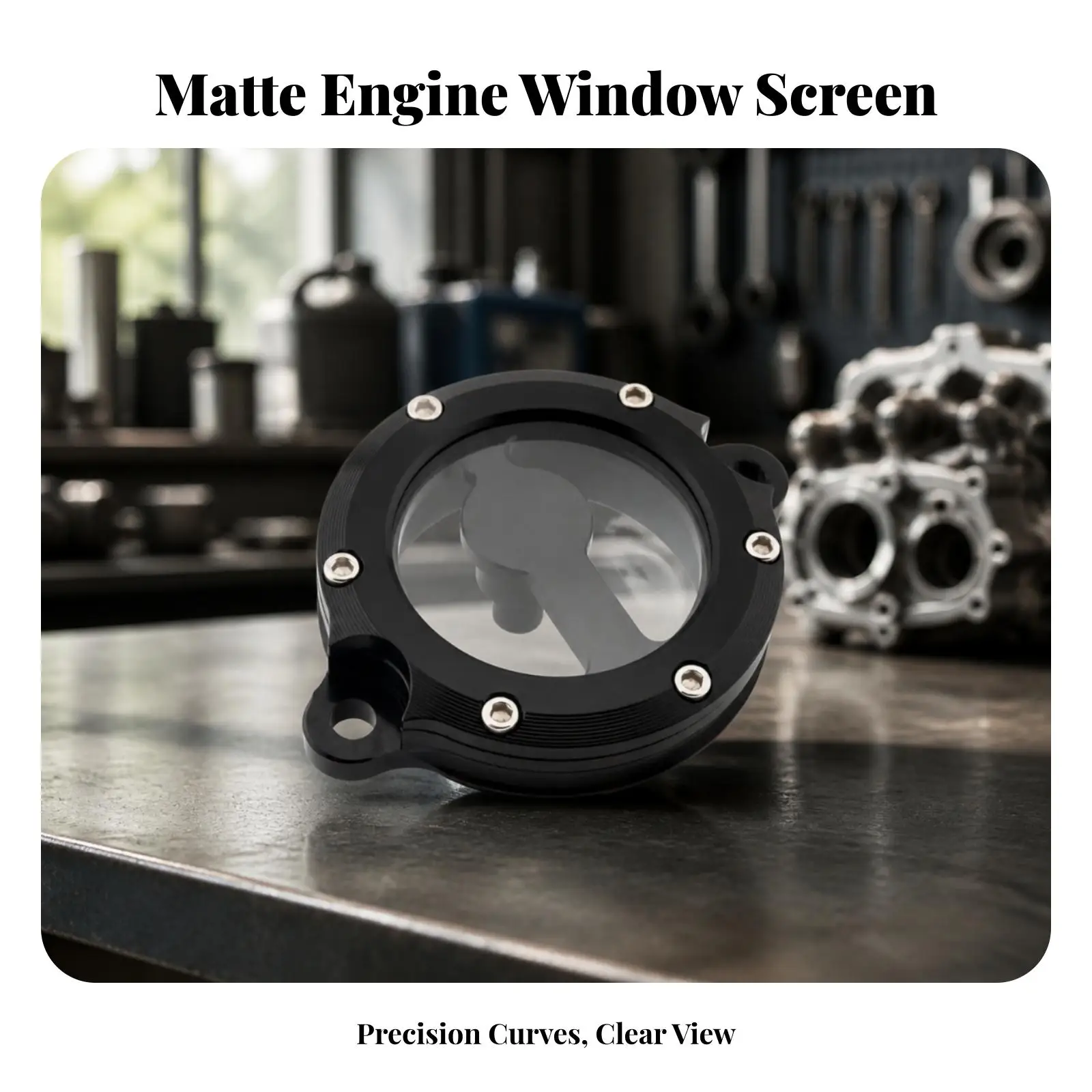 Motorcycle Part Easy Maintenance Oil Filter Cover with Viewing Window Compact
