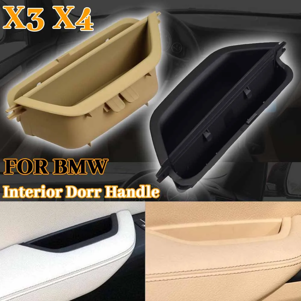 Interior Door Armrest Pull Handle Black Leather Outer Cover Full Set For BMW X3 X4 F25 F26 2010 2011 2012 2013 2014 2015 2016