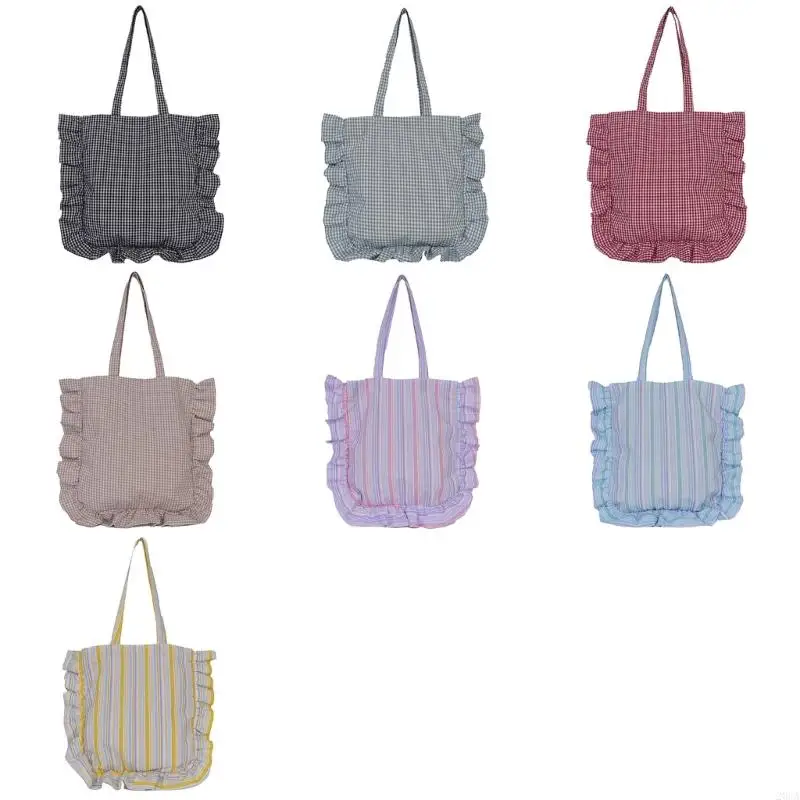 

Stylish Checkered Single Strap Shoulder Bag Lightweight Construction Handbag Practical Compartments 20CA