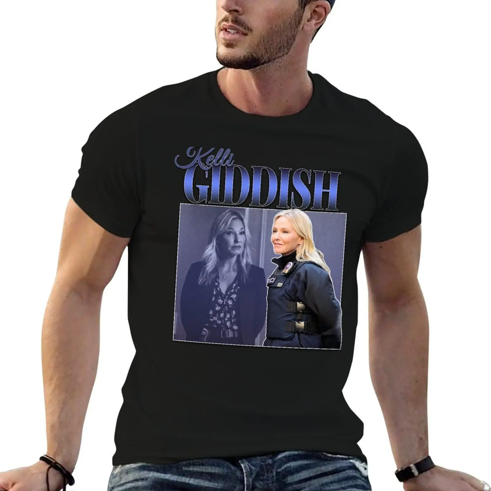 Camiseta Kelli Giddish Amanda Rollins Vintage inspirada en los años 90, camiseta de algodón negra lisa para hombre, paquete de camisetas