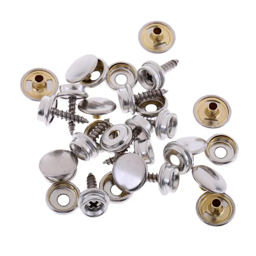 Marine Canvas Snaps Stainless Steel Screws Snap Sockets Kit for Boat Cover and Outdoor Awning
