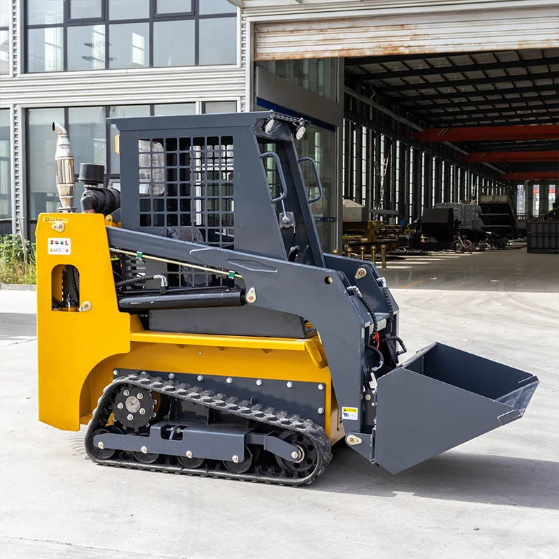 

High Performance Diesel Compact Track Loader Skid Steer Loader 4 in 1 Bucket for Land Cleaning Grading