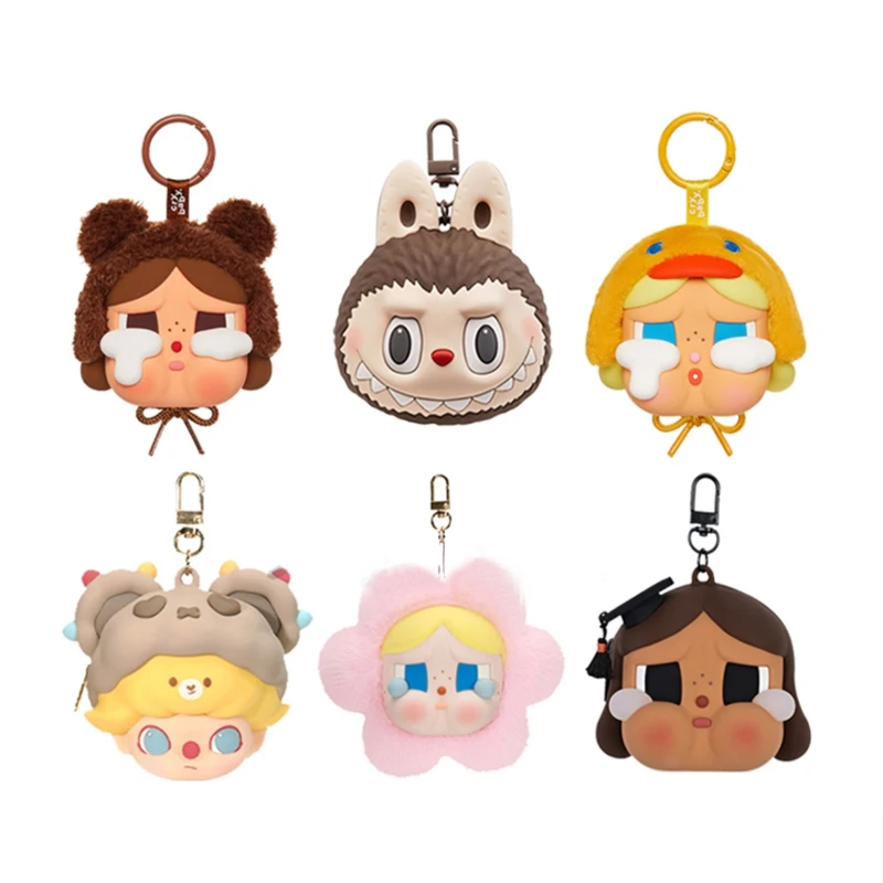 

Genuine Labubu Crybaby Dimoo Kawaii Anime Headphone Bag Hanging Accessory Day Date Design Toy Figure Peripherals Birthday Gifts