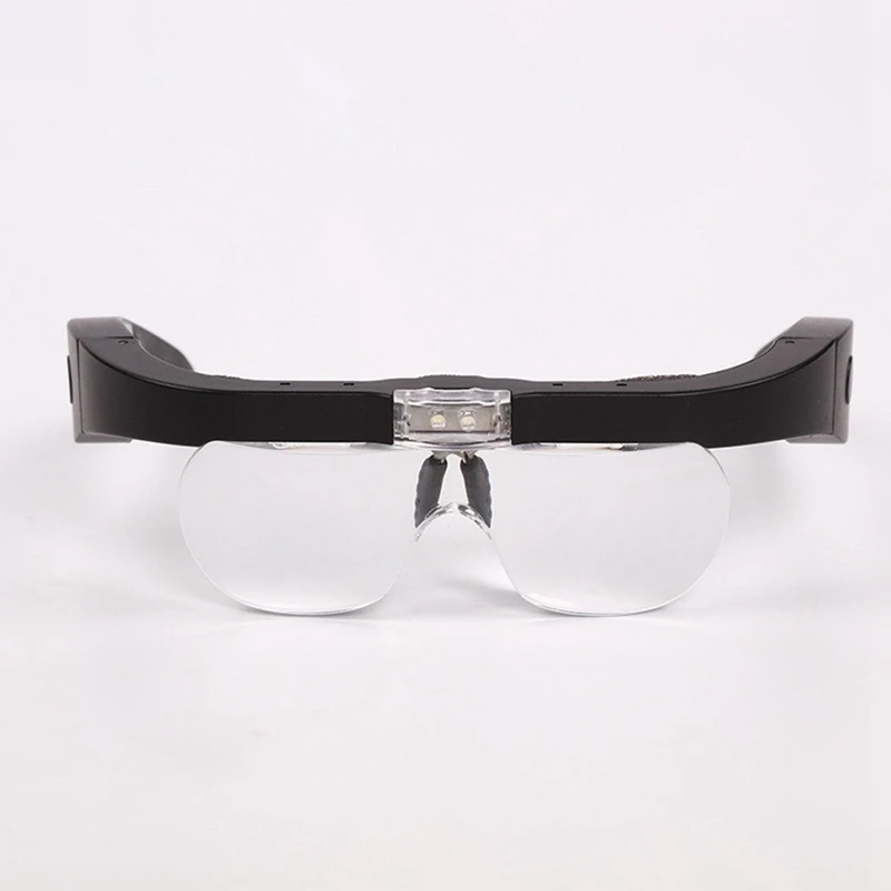 Head-Mounted Spectacle Magnifier With Detachable Lenses 1.5X, 2.5X, 3.5X, 5X, Suitable For Close Reading