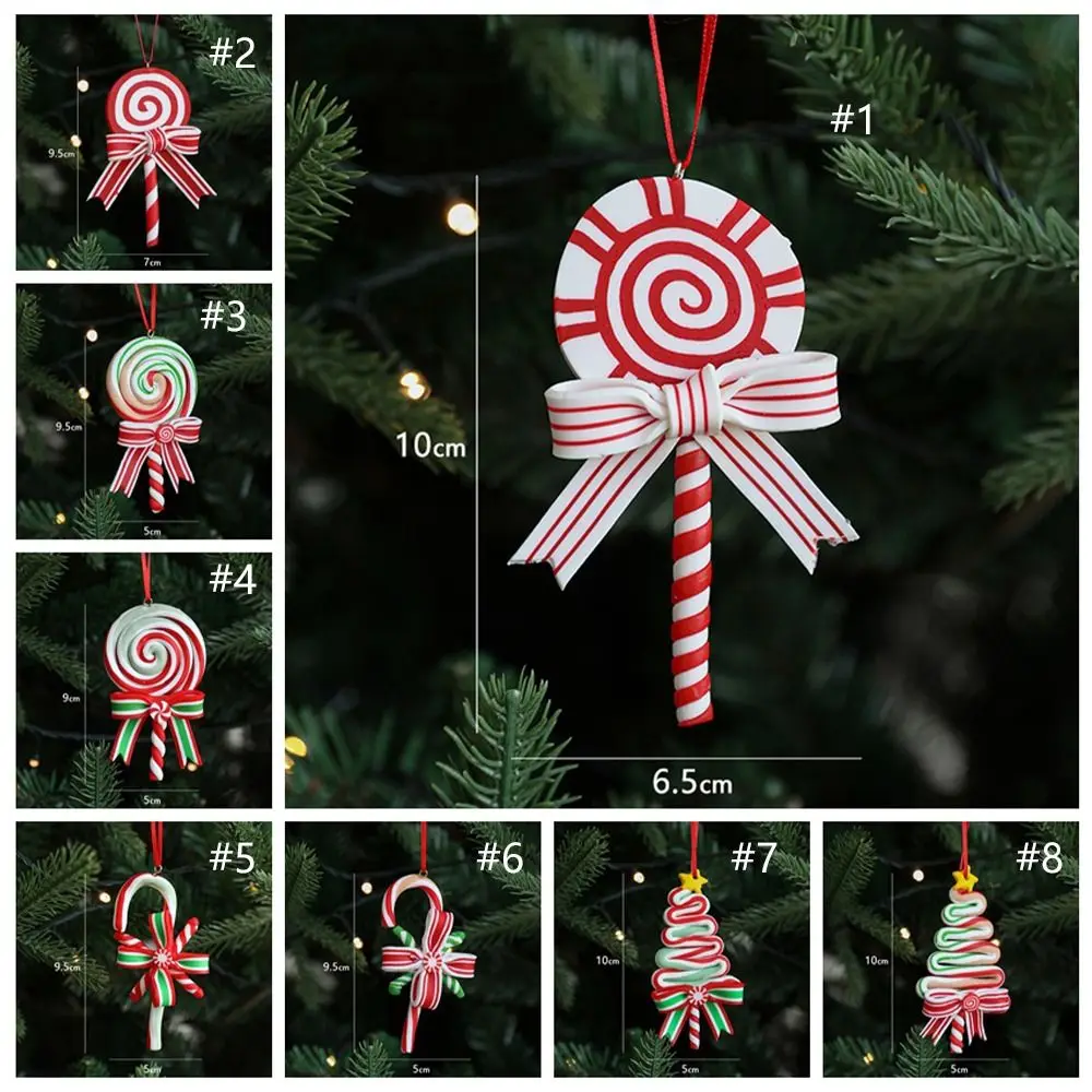 การ์ตูนคริสต์มาส Candy Cane เครื่องประดับเทศกาล Handmade Lollipop Xmas Decor ประณีตจี้ต้นคริสต์มาสปีใหม่ของขวัญ