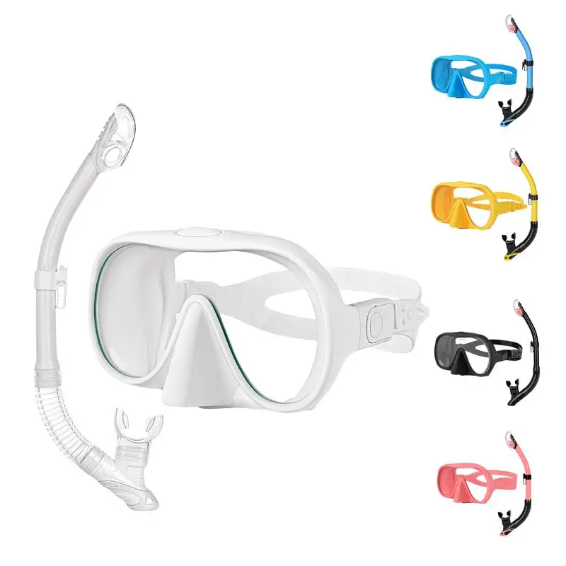 Deep Sea Equipment, Full Tempered Glass, Dry Diving Goggles Adult set snorkel, Snorkel Glasses, Water Sports Equipmen