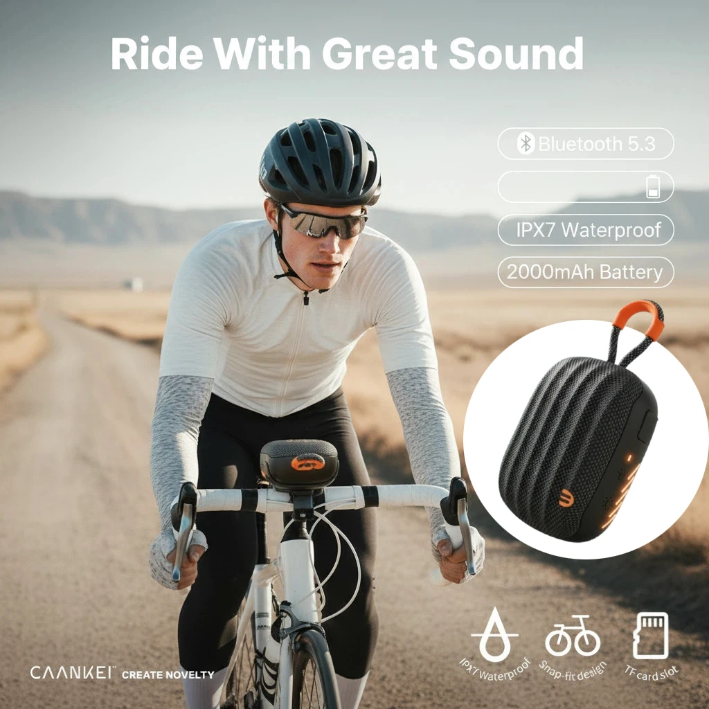 CW23 Portable Bluetooth Speaker IPX7 Waterproof TWS Bike Handlebar Subwoofer For Bicycle Scooter Outdoor Cycling Hot Sale