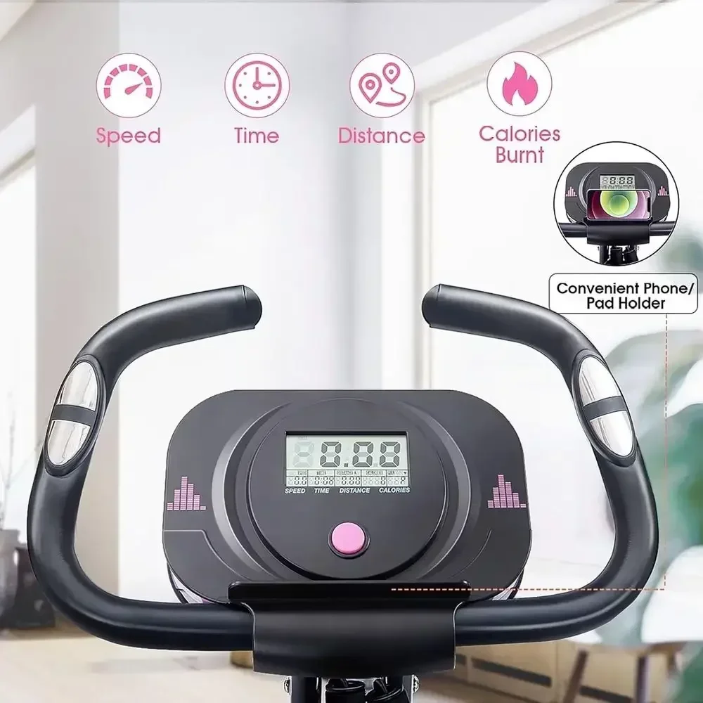 2-in-1 Recumbent and Upright Exercise Bike with 16 Magnetic Resistance Levels and Backlit Display