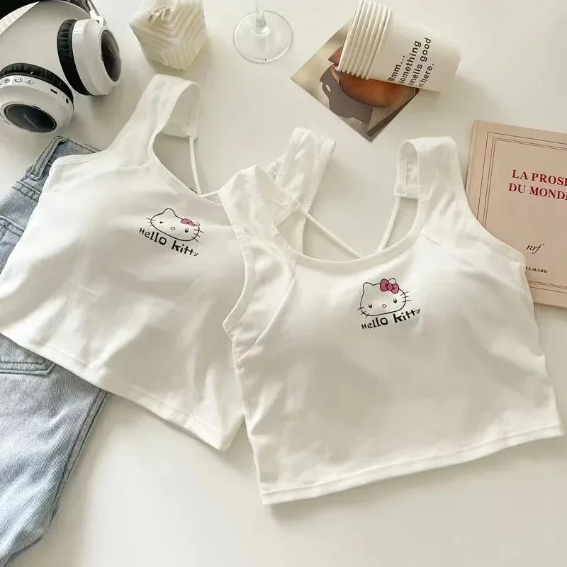 Sanrio Hello Kitty Camisole for Women Fashion Tank Tops Cute Sexy Crop Tops Casual Female Sling Top Sleeveless T-shirt Underwear - view 2