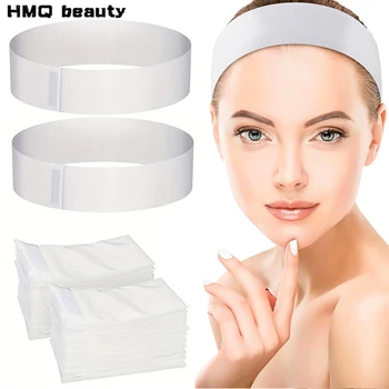 10/50/100pcs Disposable SPA Facial Headbands White Facial Esthetician Headband Wrap…