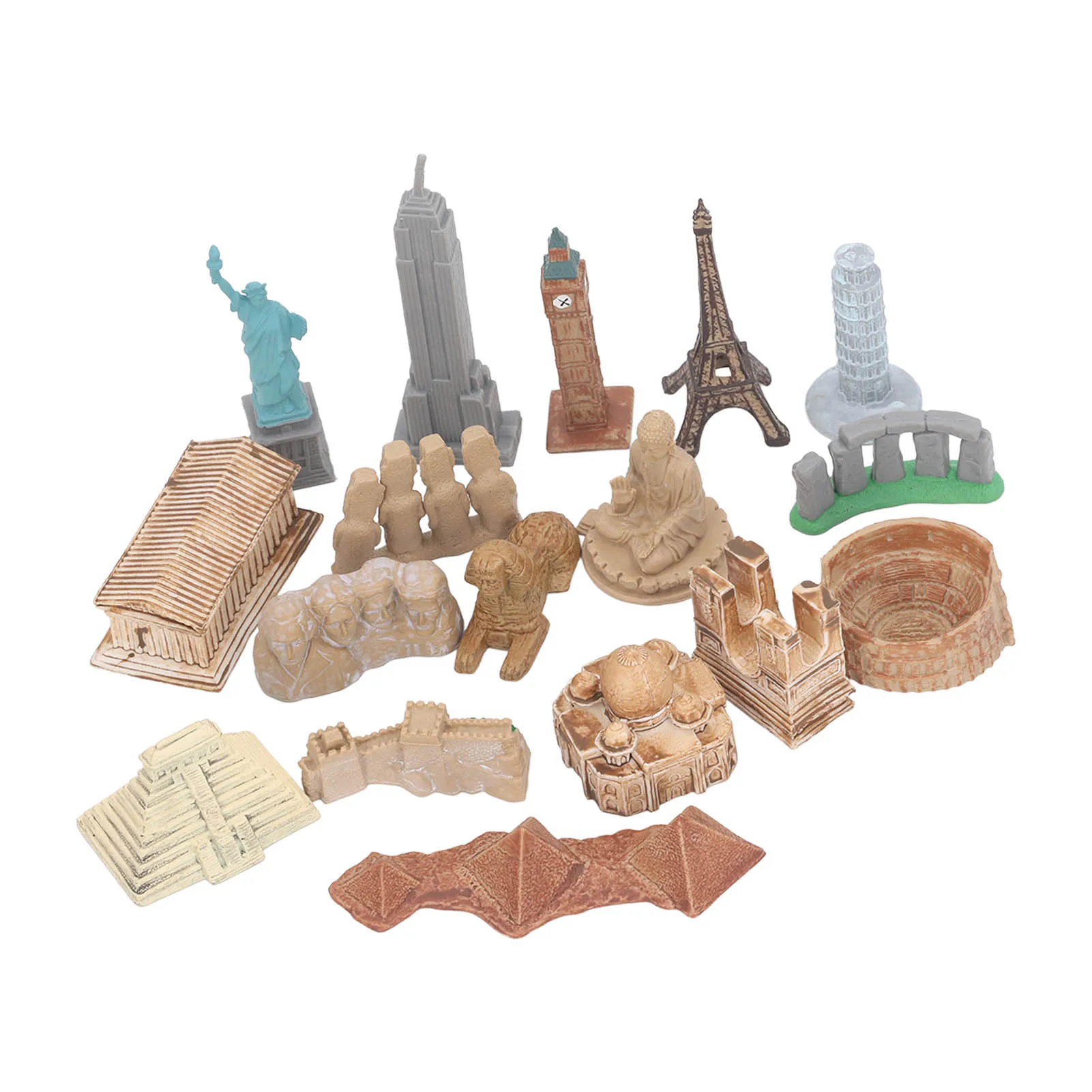 Kit de modèles miniatures de bâtiments de prairie éma enne, jouets de bâtiments miniatures, miniindicateurs de la ville du monde entier, 17 pièces