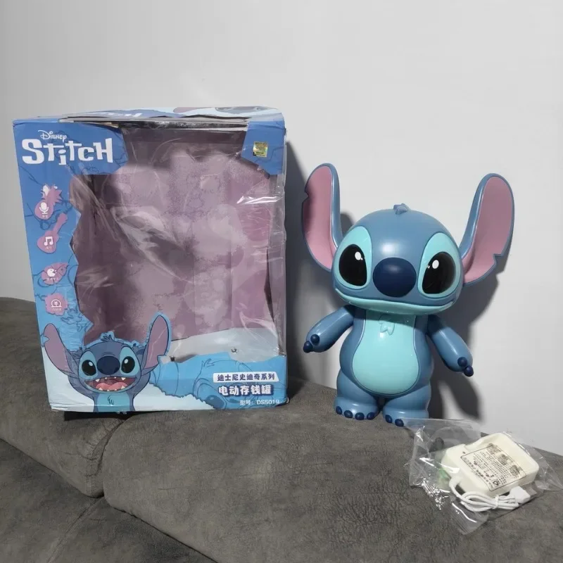 

Movie Peripherals Lilo&Stitch Electric Piggy Bank Ornament Music Cartoon Stitch Piggy Bank Toy Desktop Ornament Children Gift