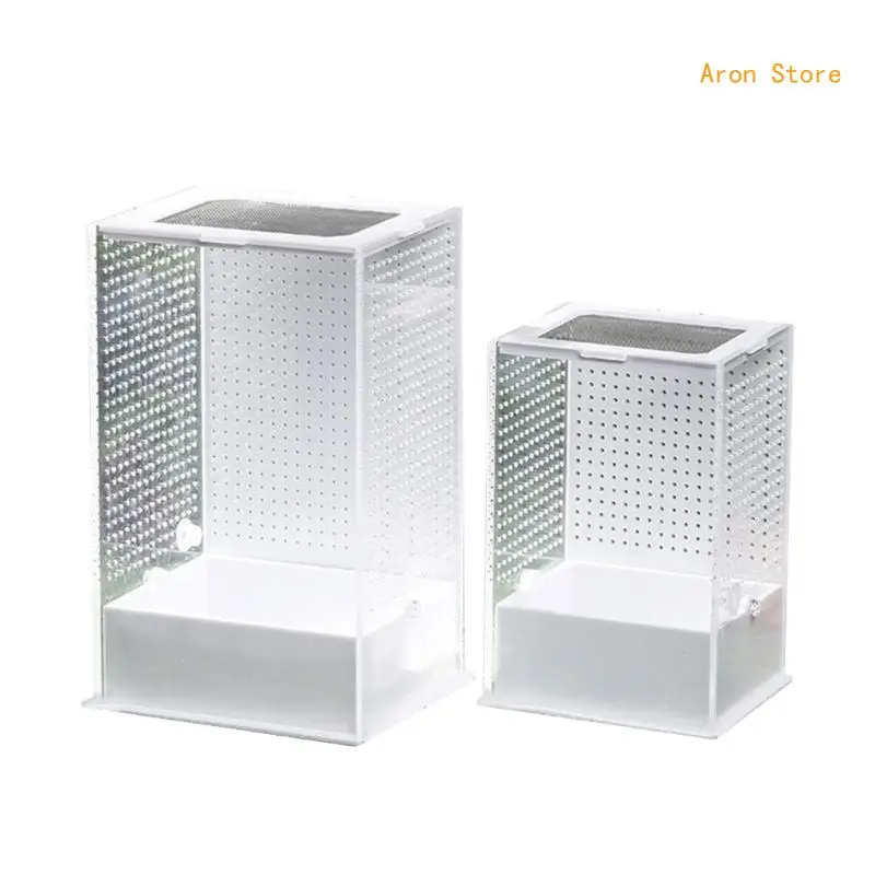 

Clear Acrylic Mini Insect Tanks for Lizards Hermit-Crabs Geckos Frogs- Mini Enclosure- Breeding Box H3CF