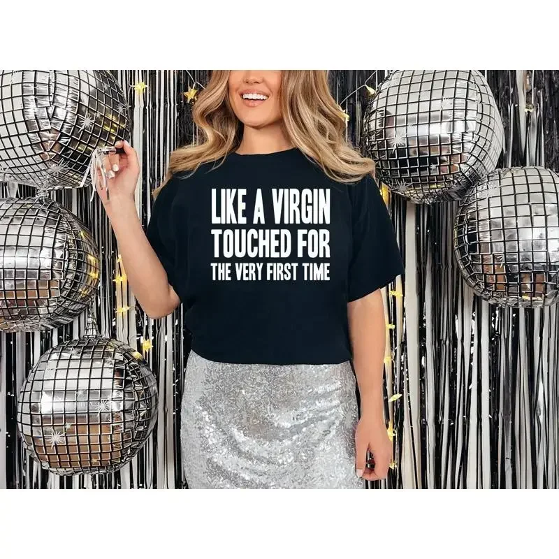 Like A Virgin T Shirt Personalised Fancy Dress Weekend Hen Party Festival 80S