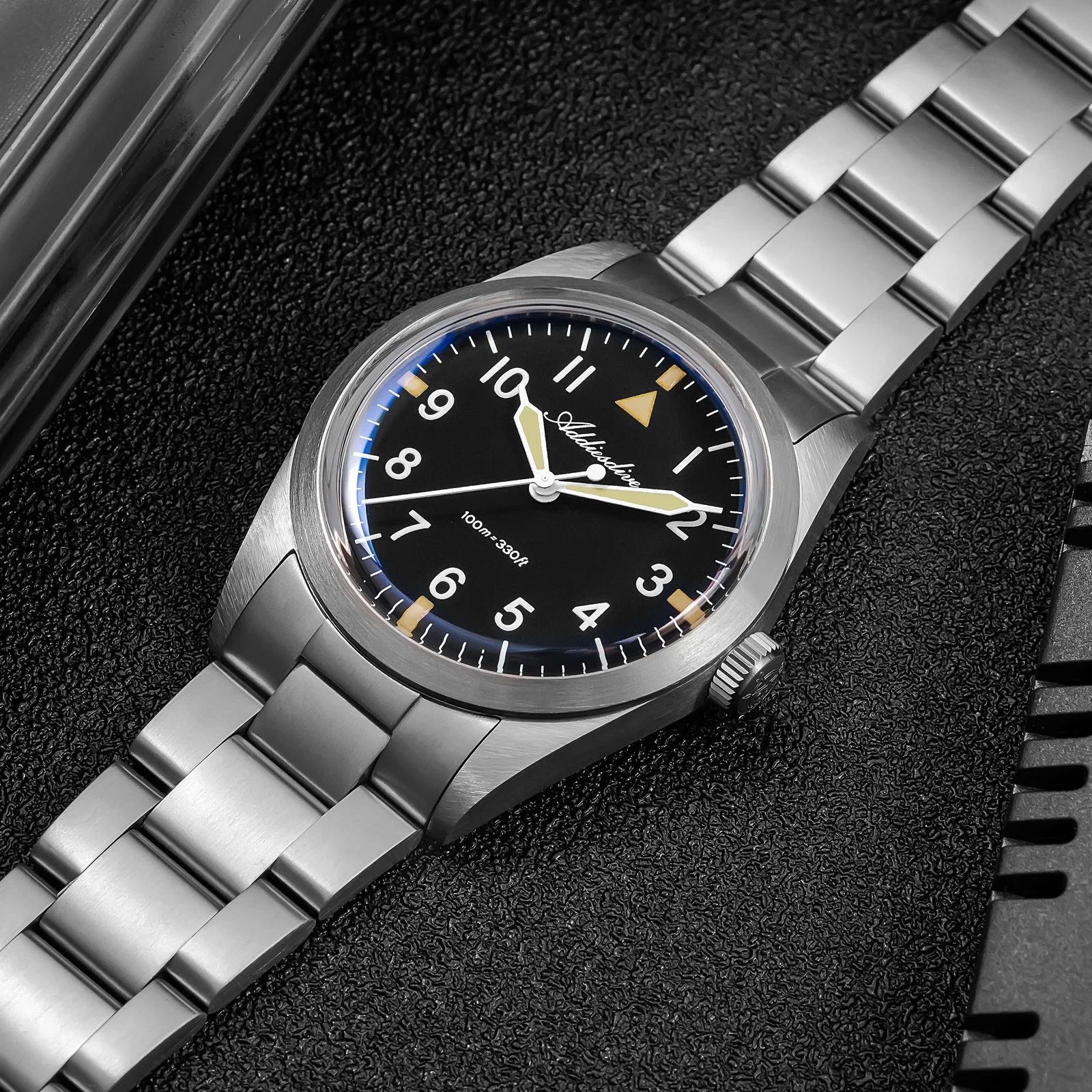 ADDIESDIVE 2025 36MM Mens Watch Bubble Mirror VH31 Movement Waterproof Luminous Luxury Watches High Quality Titanium Alloy Clock