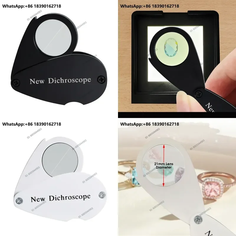 Portable Dichroic Mirror Jewelry Magnifying Glass Polychromatic Gemstone Identification Tool