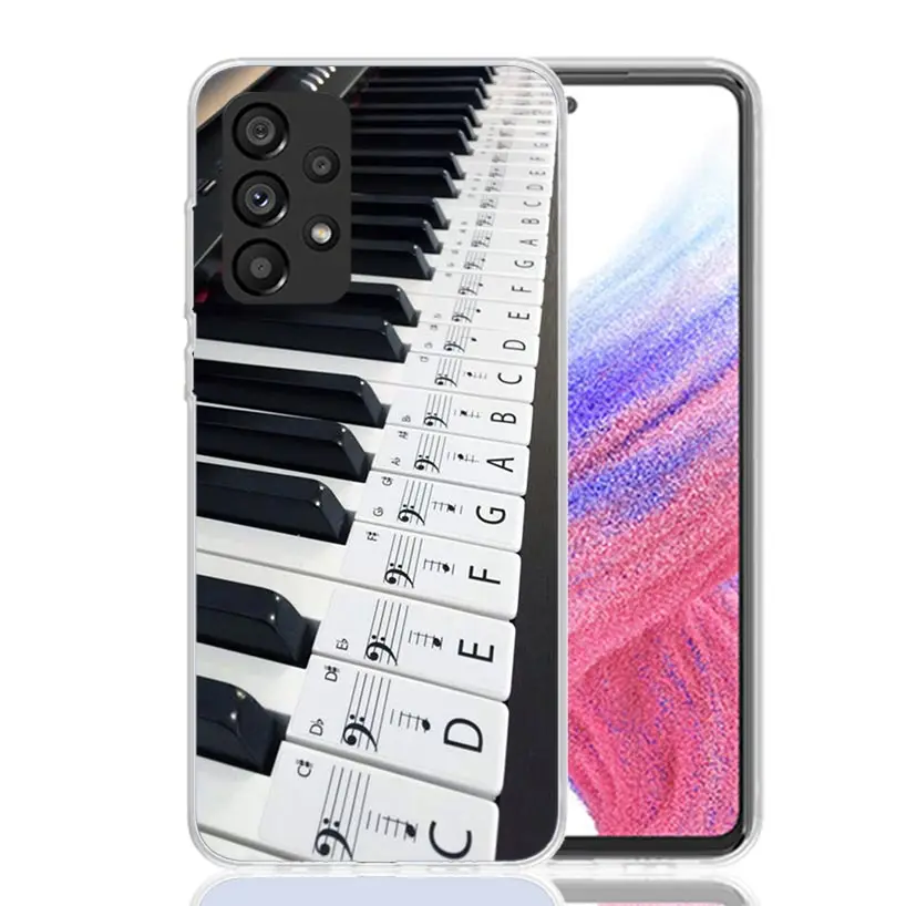 Music Piano Keyboard Phone Case For Samsung Galaxy A15 A55 A25 A35 A14 A54 A24 A34 A13 A53 A23 A33 A12 A52 A22 A32 A05S A04S A03