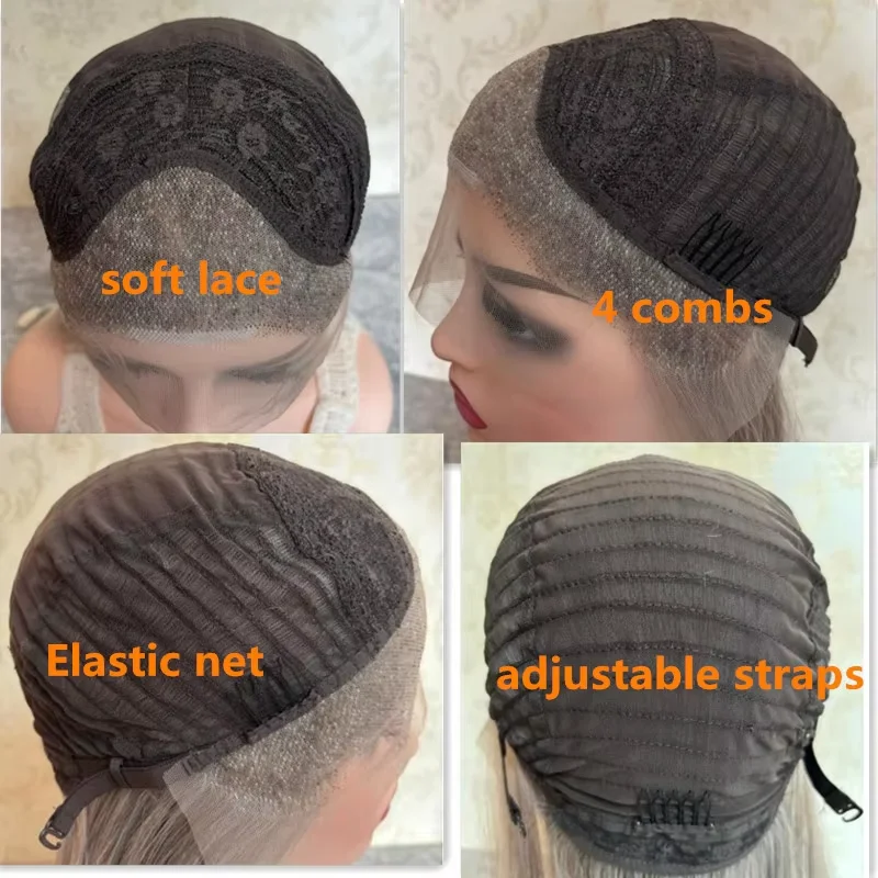 Destaques marrom solto onda do corpo cabelo sintético parte livre peruca marrom escuro morena longo ondulado natural perucas dianteiras do laço para mulher