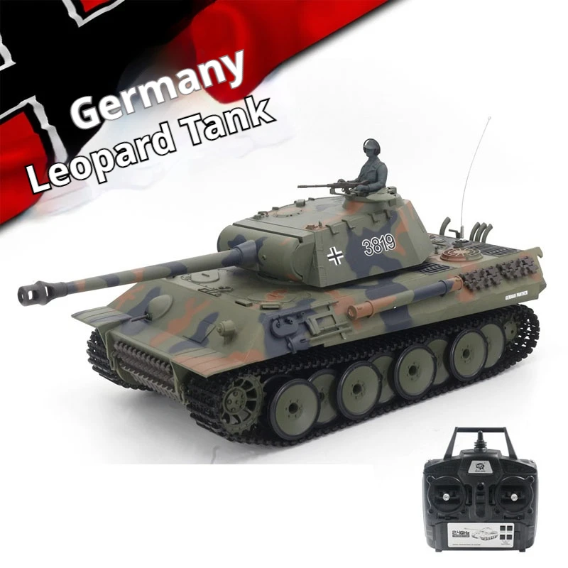 Henglong 3819-1 Simulation German Panther Military Battle Tank 2.4g Remote Control Continuously Variable Transmission Tank Model