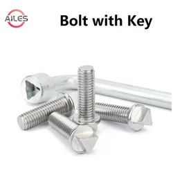 304 Stainless Steel M6 M8 M10 Outer Triangle Head Anti Theft Bolts Triangle Security Screws with Free Key