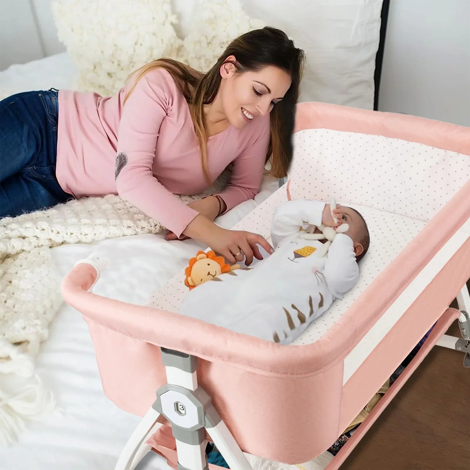 Foldable Adjustable Baby Bassinet 5
