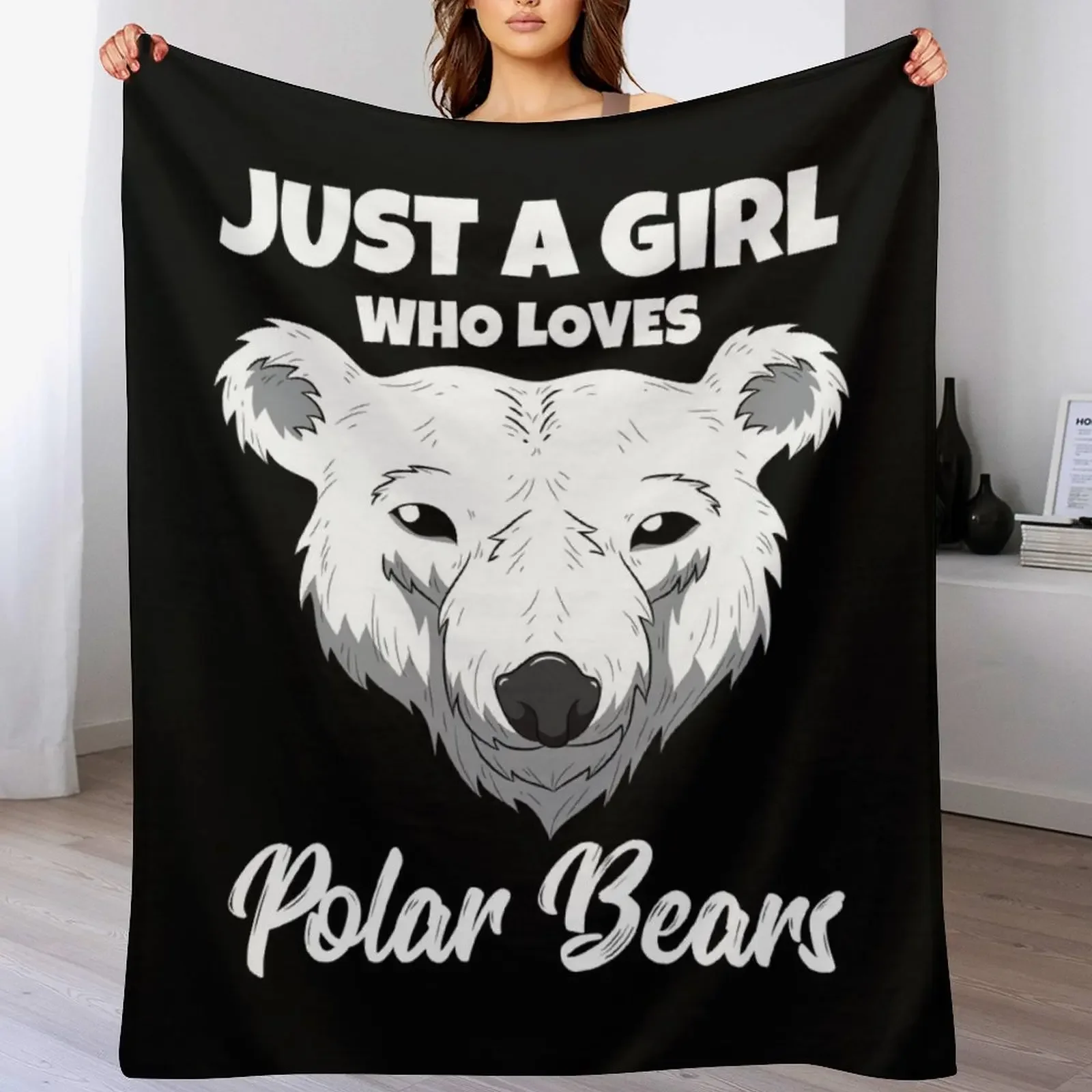 

Womens Just A Girl Who Loves Polar Bears Throw Blanket Reusable Durable Soft Blanket for All Seasons