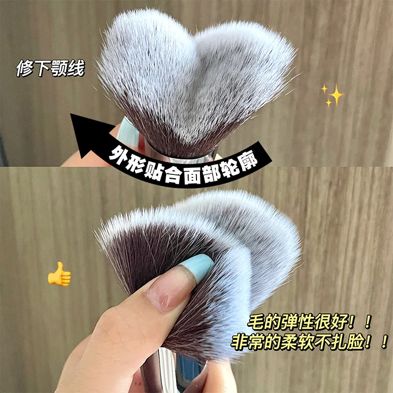 فرشاة تحديد Jawline بتصميم على شكل حرف V لشعيرات الوجه، فرش مكياج ناعمة ومرنة تخلق مظهر مكياج ثلاثي الأبعاد #5