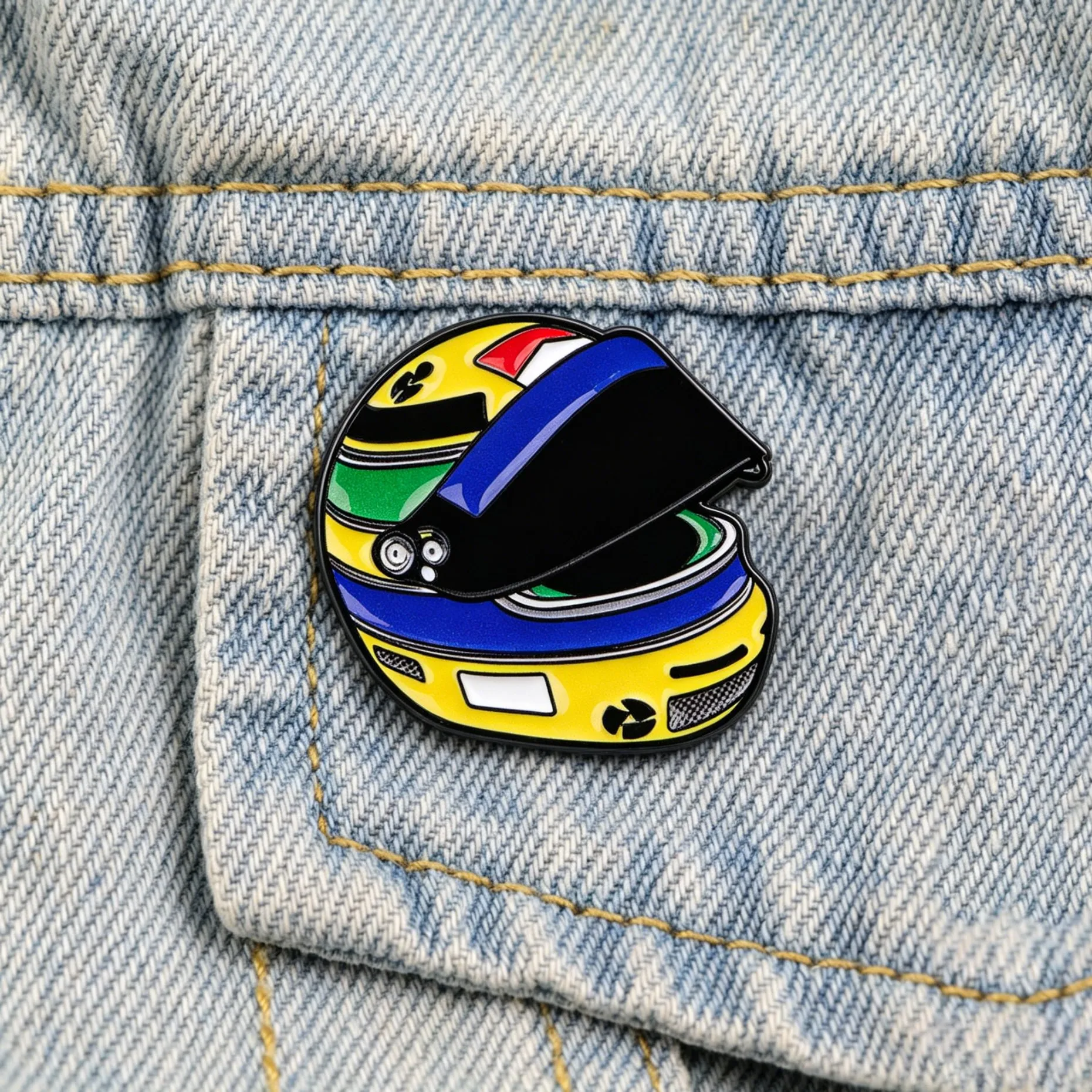 Racing Helmet Enamel Pin Brooch Vintage Race Car Lapel Pin For Backpack Jeans Bag Gift For Racer Clothing Accessories