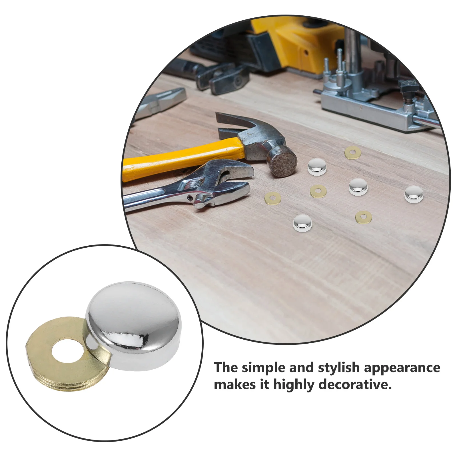 Juego de tapas de tornillos decorativas con arandela, cubierta roscada para puertas de muebles, ventanas, tapa de perno de expansión, Hardware de acabado suave, 1 Juego