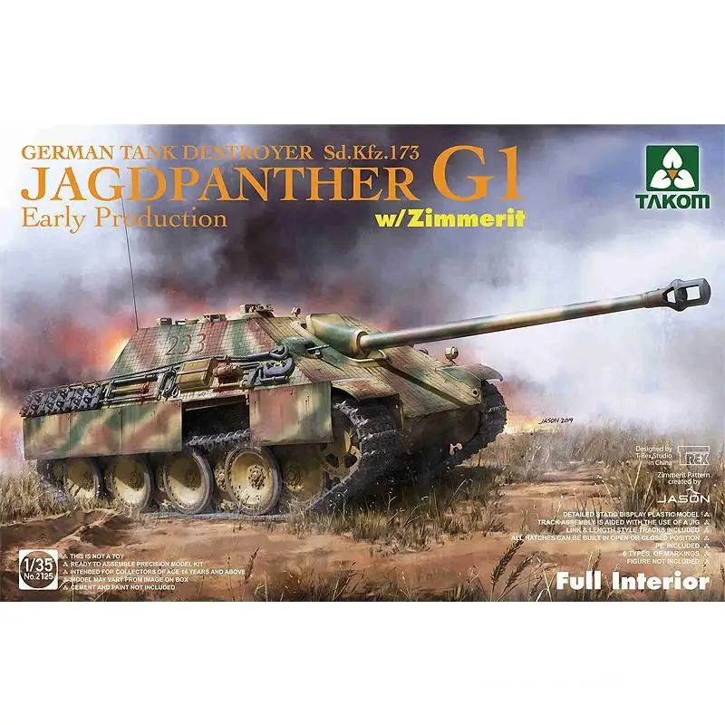 

Takom 1/35 2125 Jagdpanther G1 Early Production w/zimmerit & full interior 2019