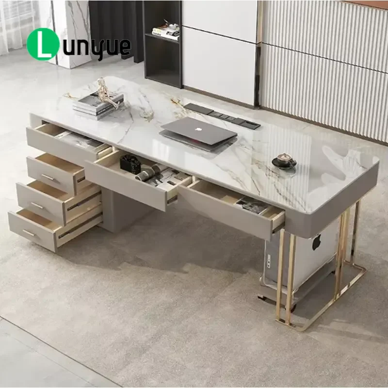 Modern White Executive Desk and Chair Set Simple New Chinese Style Manager Office Furniture for President Workstation Home