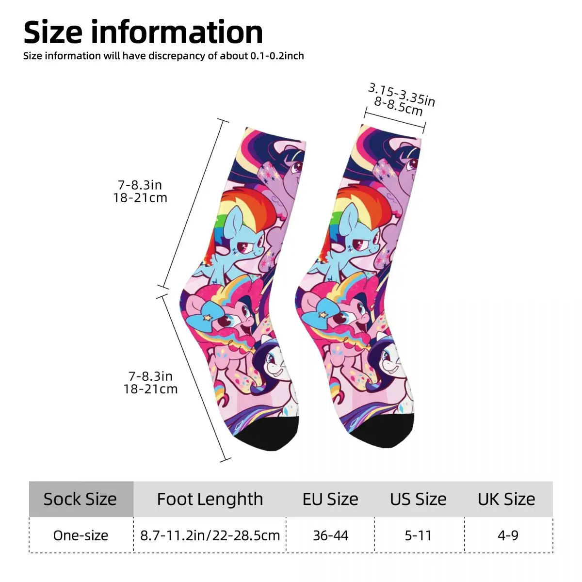 Cartoon Horses Kawaii Socks Gym Cartoon Pattern Socks