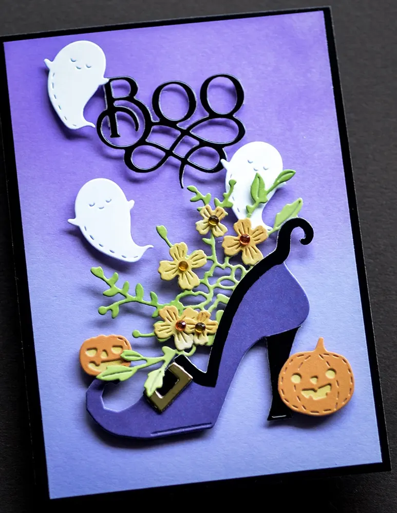 قوالب قطع الهالوين السعيدة من Boo Words لخلفية القصاصات وإطار البطاقة اليدوية بدون ختم #4