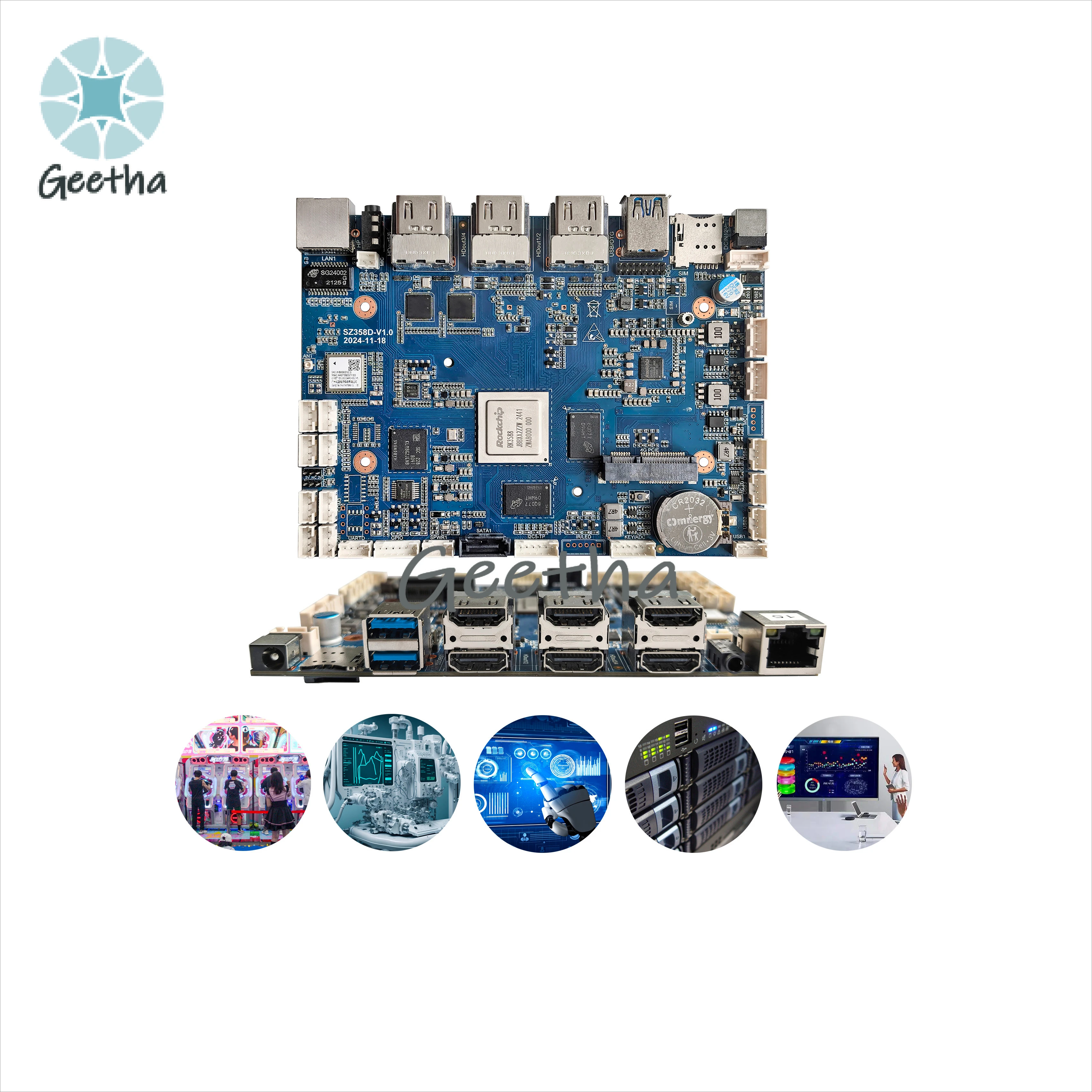 Voor Embedded Rk3588 Moederbord met Processor Industriële Mini Pc Moederbord Ondersteuning Android 12 Unbunt Debian Os Systeem