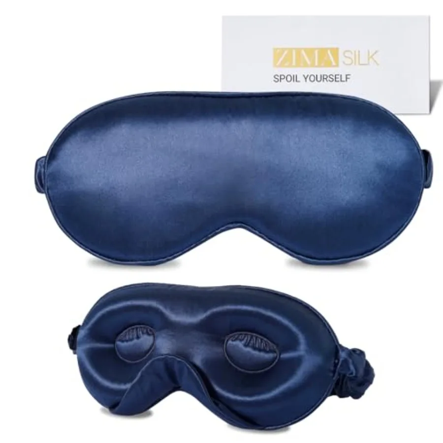 

ZIMASILK Adjustable 22 Momme 100% Mulberry Silk Sleep Mask, Upgraded 3D Contoured Cup Eye Mask for Sleeping, Super Soft and Bre