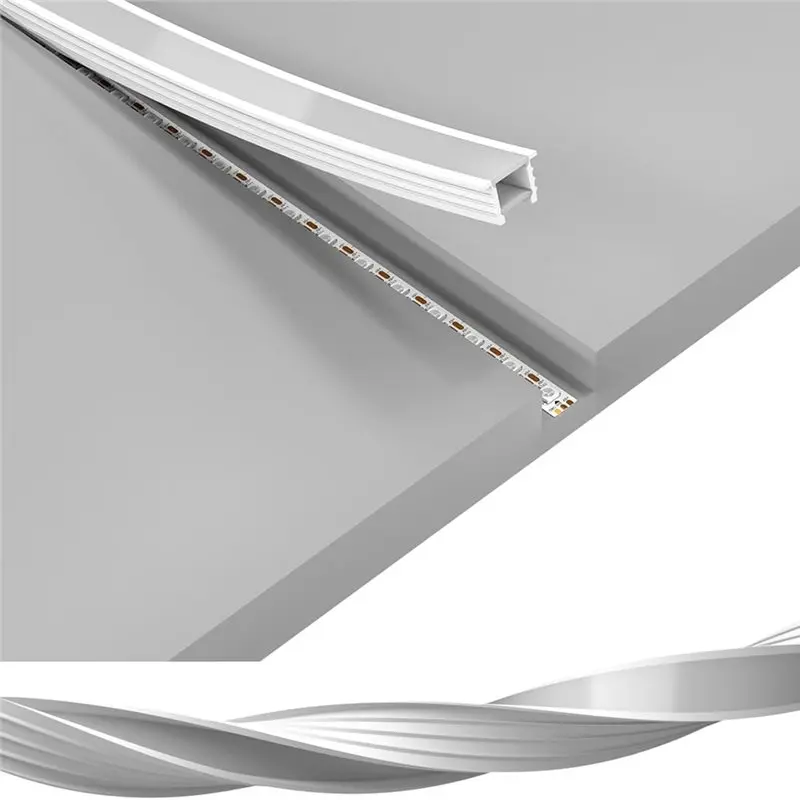 

A96I-Flexible Milky White Silicone LED Channel System 16.4Ft Cover For≤ 12Mm Wide LED Strips- DIY Spotless Tube Design Width