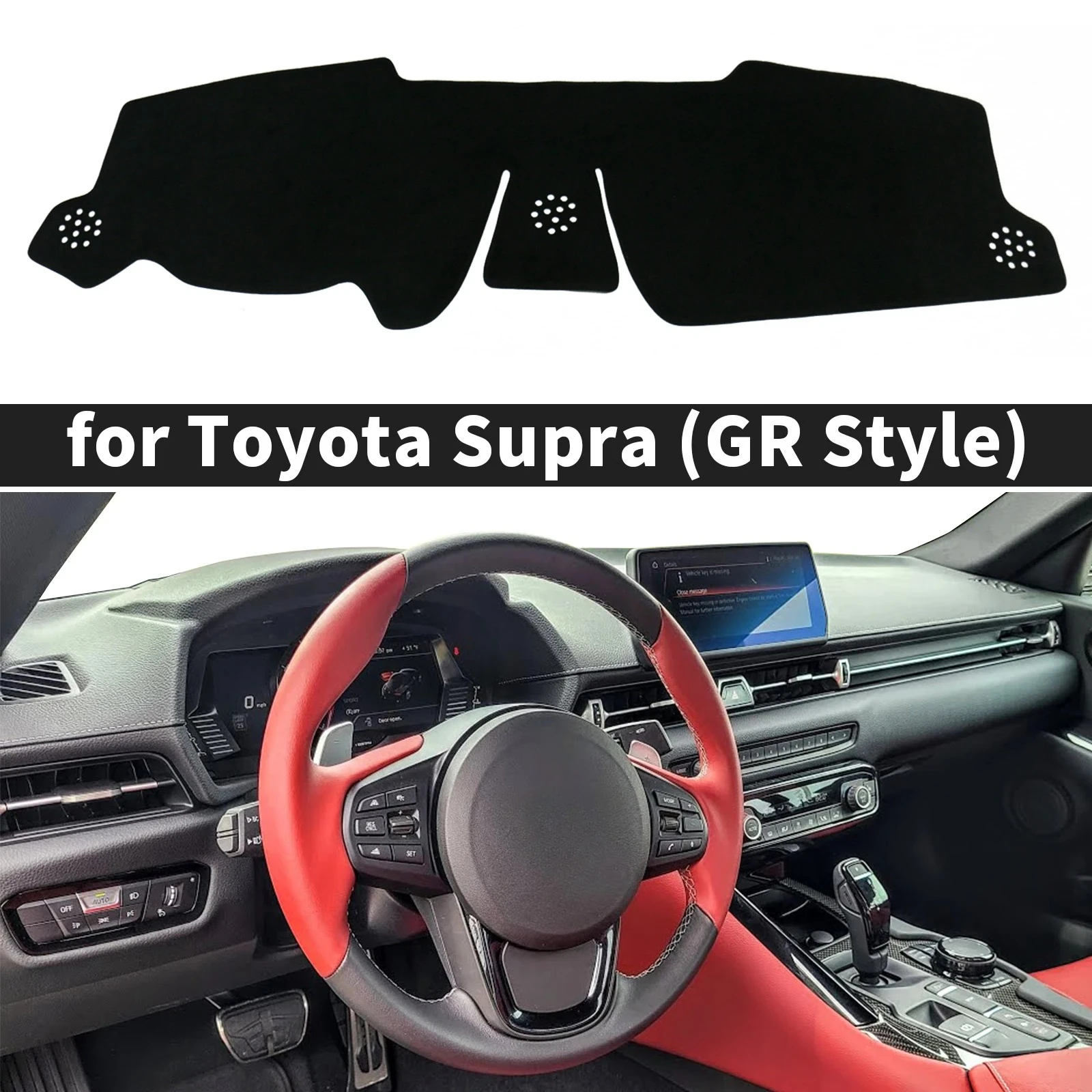 

Accessories for Toyota Supra 2019-2025 GR Style Car Dashmat Dashboard Cover Pad DashMat Sunshade Protective Carpet