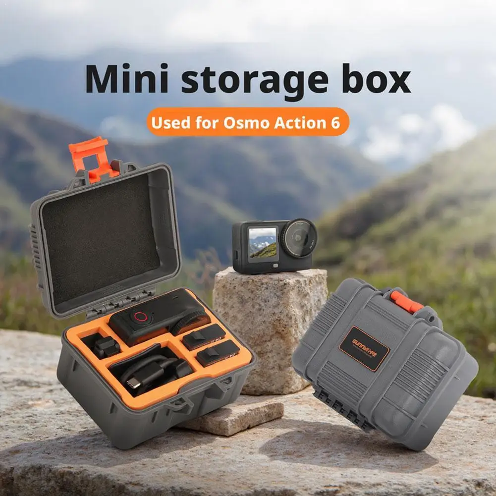 1Piece Mini Storage Box Waterproof Hard Case for dji OSMO Action 6 Portable Travel Case Safety Protection Box Camera Accessory