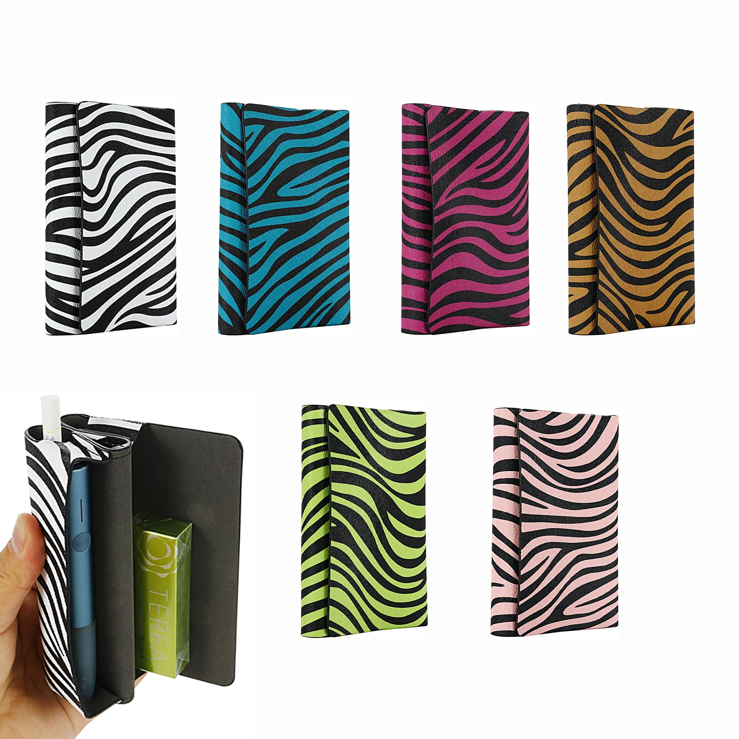 Pattern PU Leather Flip Bag for IQOS ILUMA One Pouch Case Holder Cover Wallet Leather Cover for ICOS ILUMA One Accessories