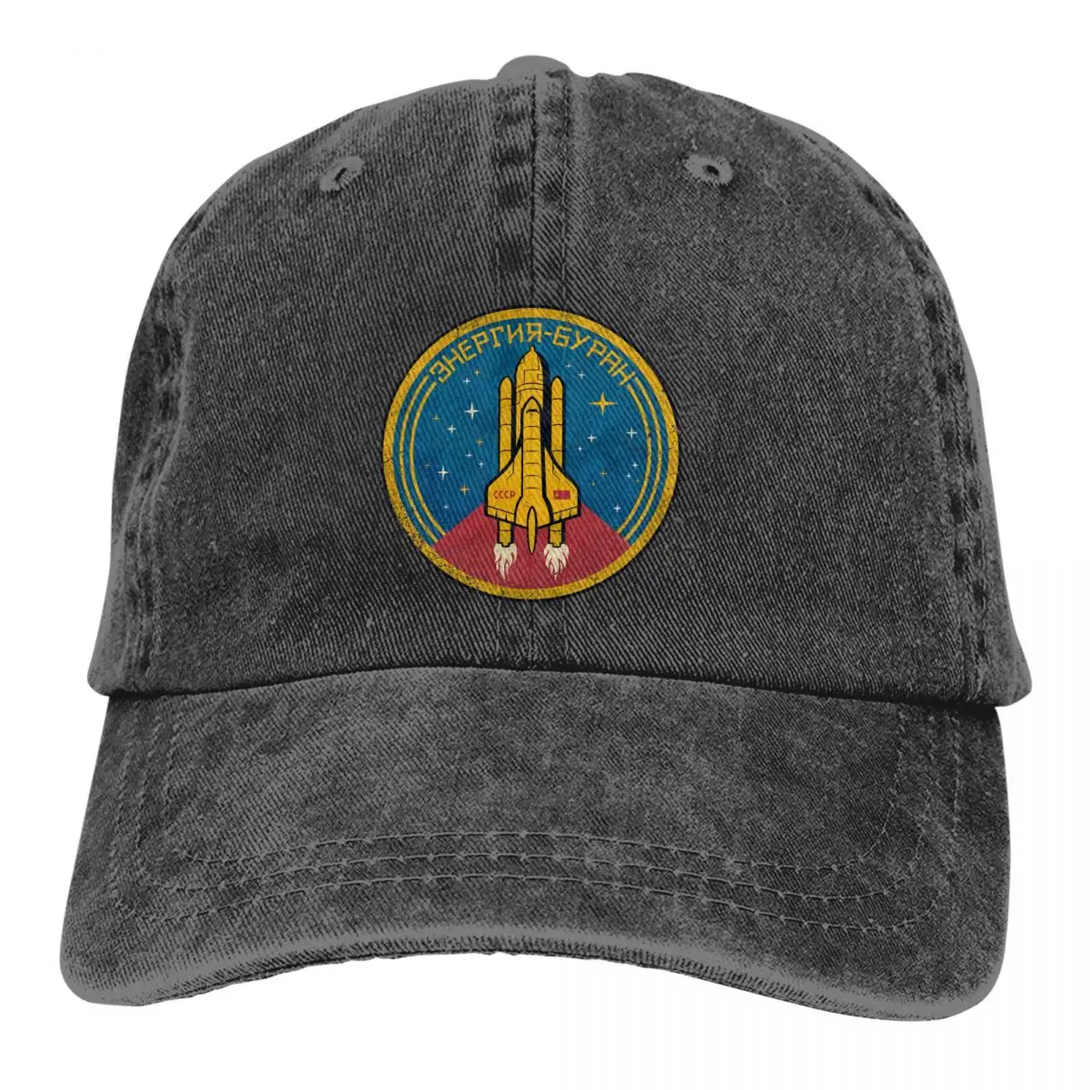 

Washed Men's Baseball Cap Soviet Space Shuttle Badge Trucker Snapback Cowboy Caps Dad Hat Russian USSR CCCP Golf Hats