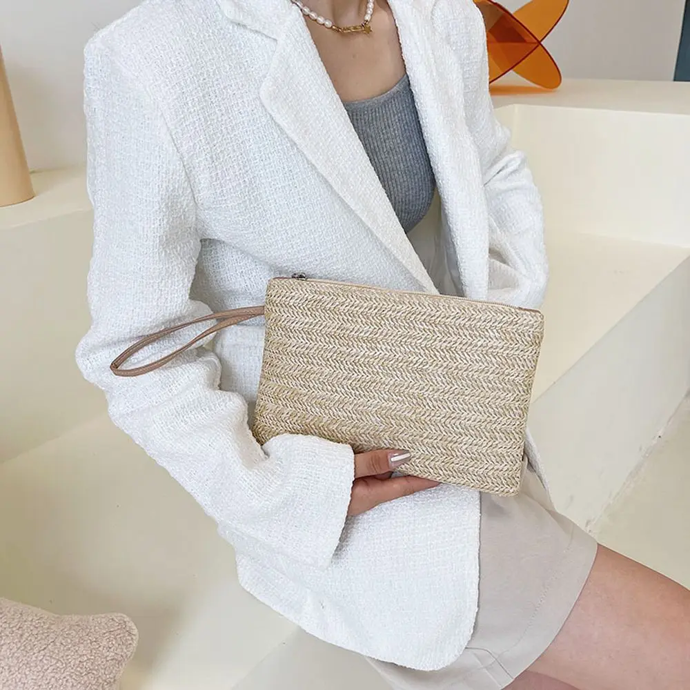 

Small Handbags Outdoor Bohemian Vacation Casual Bag Straw Coin Purse Woven Clutch Bag Korean Style Handbags Women Wristlet Bag