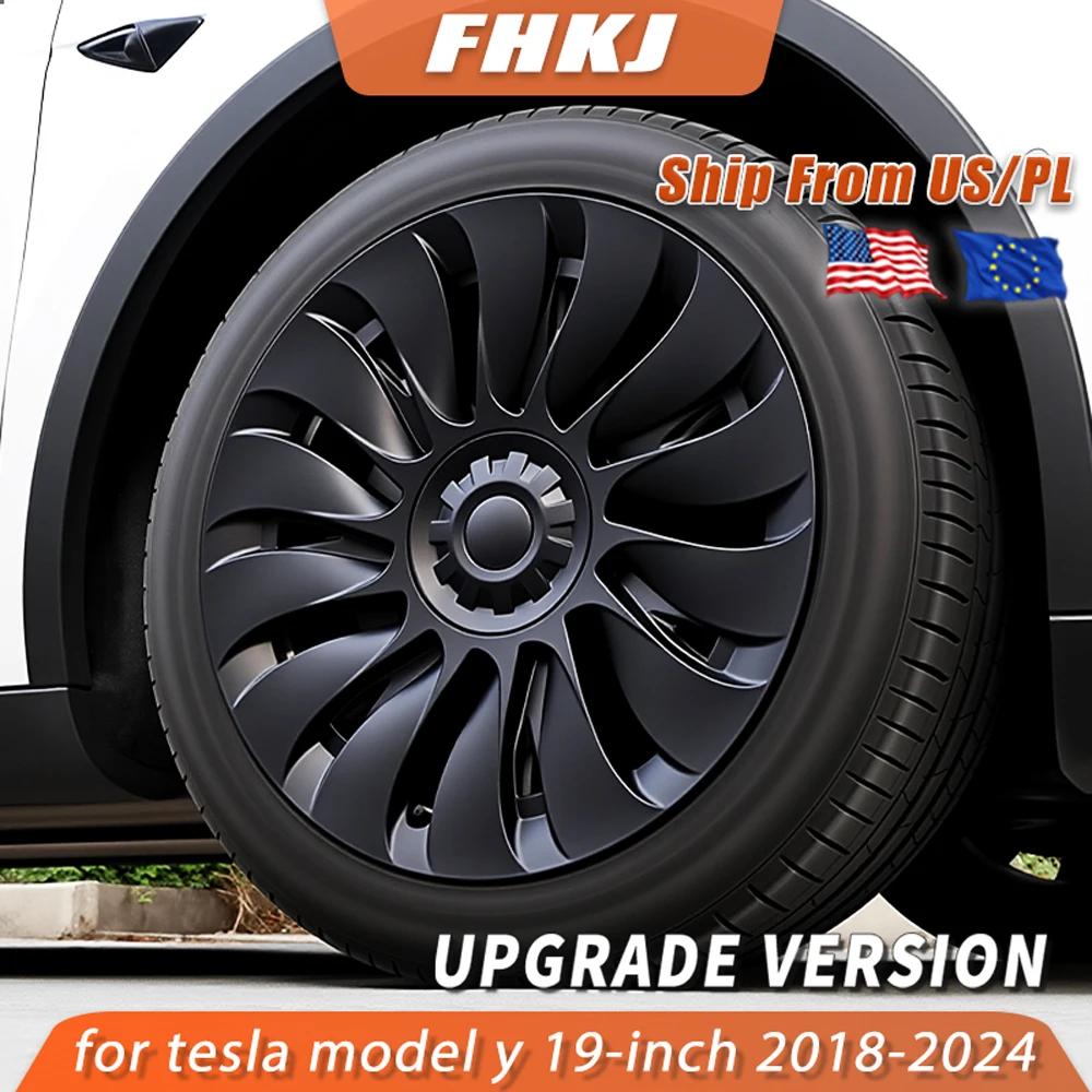 

for Tesla Model Y 4PCS Hub Cap Performance Replacement Wheel Cap Automobile Hubcap Full Rim Cover Accessories 19-Inch 2018-2024