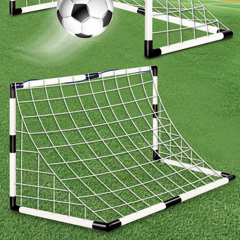Portería de fútbol plegable para niños, juguete deportivo con bomba y Balón, portería portátil para entrenamiento de fútbol al aire libre