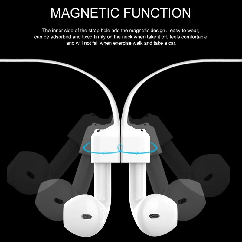 Soft Silicone Anti Lost Magnetic Rope Earphones for Apple Airpods 2 1 3 Air Pods Pro Bluetooth Wireless Headphone Earbuds Strap
