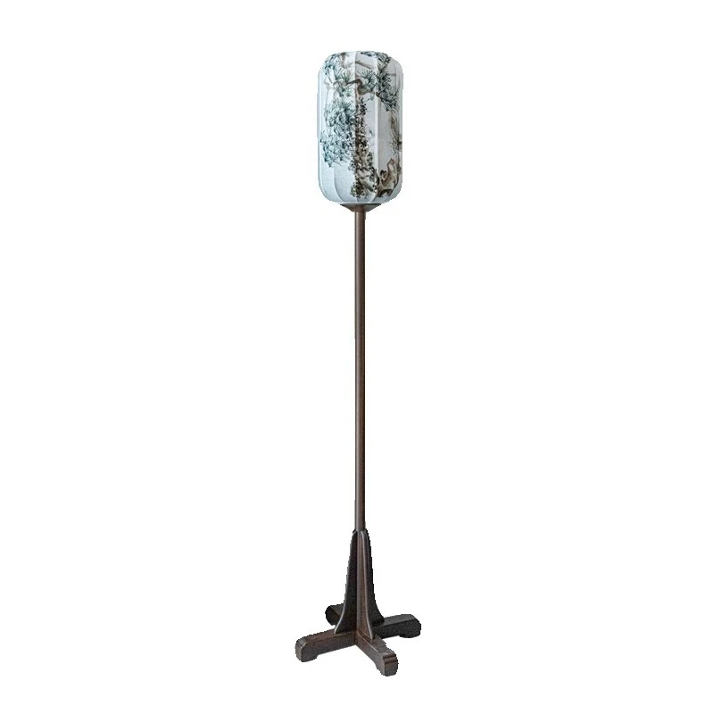

Classical wind vertical lamp handmade painting literary Zen tea room living room study floor lamp