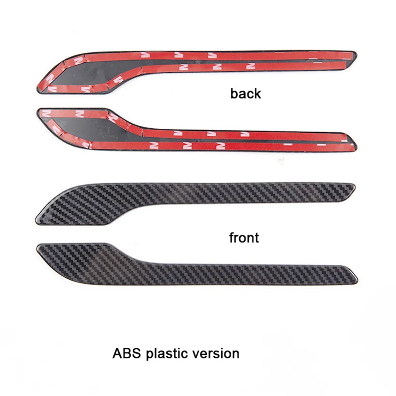 Para tesla modelo y 3 /3 + highland 2017-2024, fibra de carbono real maçaneta da porta do carro capa película protetora quadro adesivo guarnição exterior