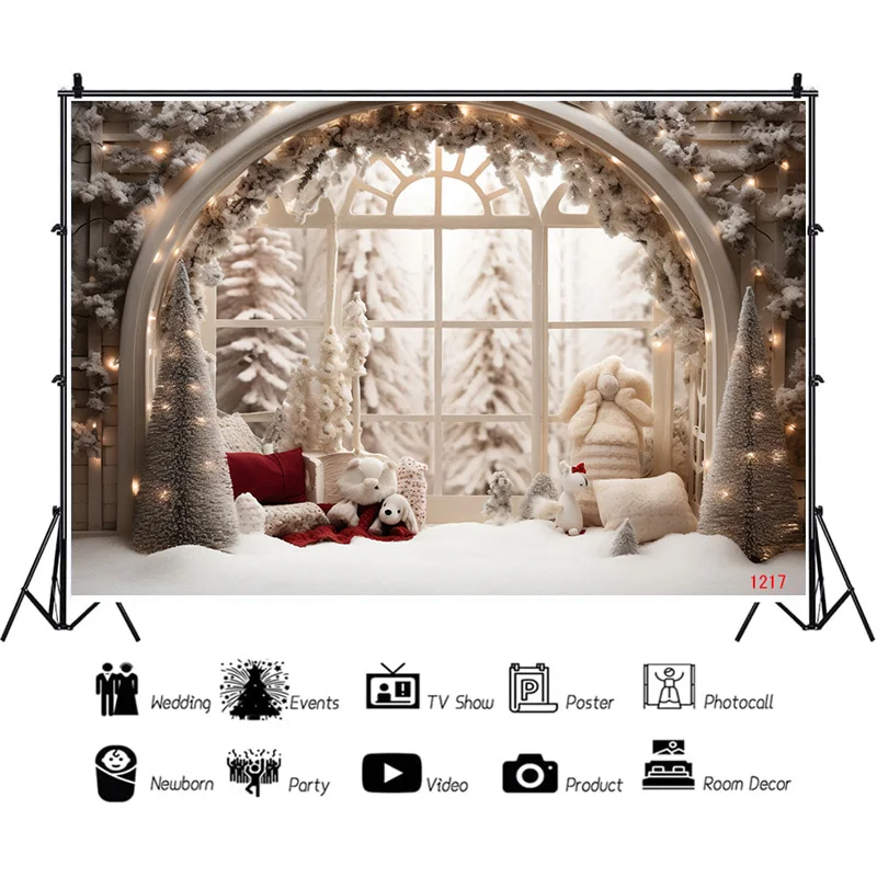 

SHUOZHIKE Christmas Day Decoration Candy Family Portrait Photography Backdrops Flying Snowflake Studio Background Prop WW-21