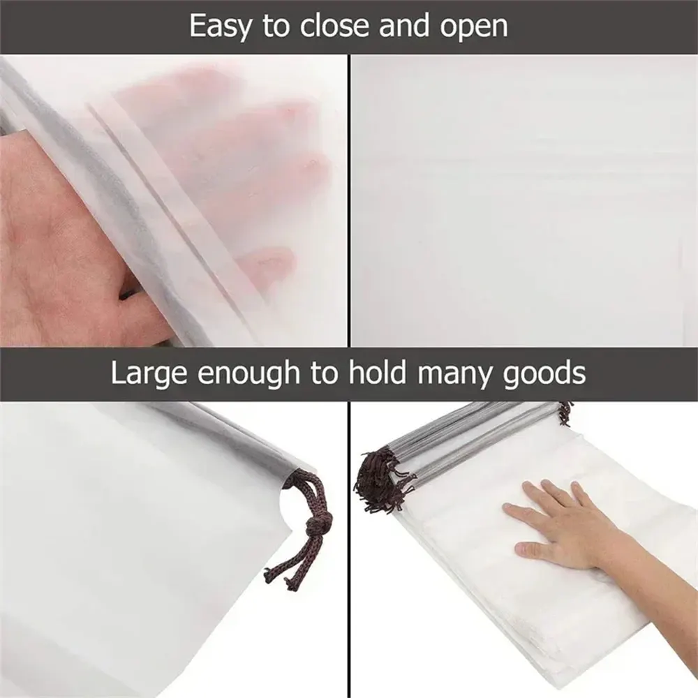 10/15 stuks draagbare reisschoen opbergtas tas met trekkoord transparant mat kleding ondergoed opbergtas make-up tas