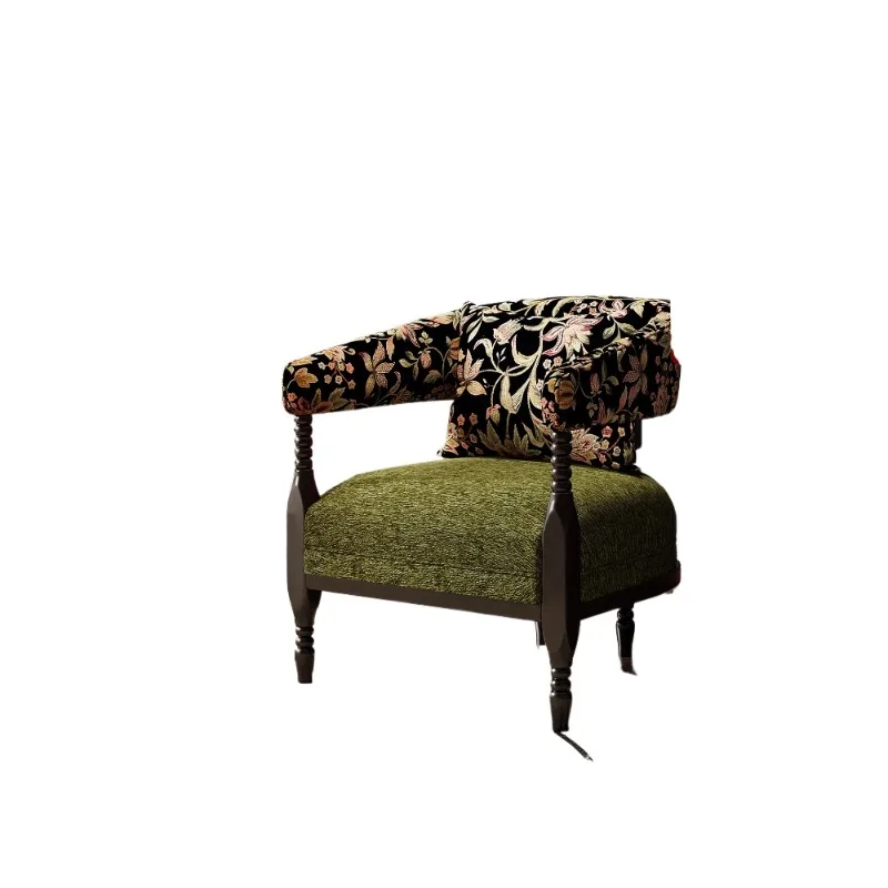 

Retro single sofa chair, antique casual single chair in small apartment living room